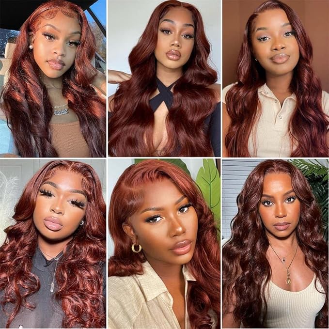 Reddish Brown Human Hair Wig Body Wave 5x5 Closure Wigs Human Hair Wigs For Black Women 28 Inch