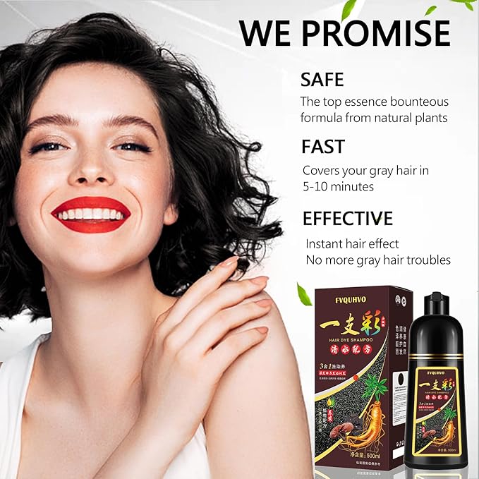 Hair Dye Shampoo 3 in 1, Burgundy Hair Dye for Men Women, Instant Wine Red Hair Color for All Hair Types, Easy to Use, Champu Para Canas Shampoo Dye, 16.9Fl Oz (Wine red)