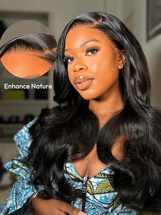 Julia Hair HD Real Scalp Glueless Wig 13x4 Pre Everything Skin-melt Lace Front Wigs Human Hair Loose Wave with Face Framing Invisi Drawstring Bleached Knots Natural Hairline 180% Density 22 Inch