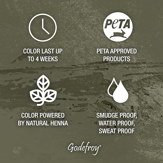 Godefroy Powered by Henna - Tint Kit 4 Applications | Natural Black | Spot Hair Color Powered by Natural Henna