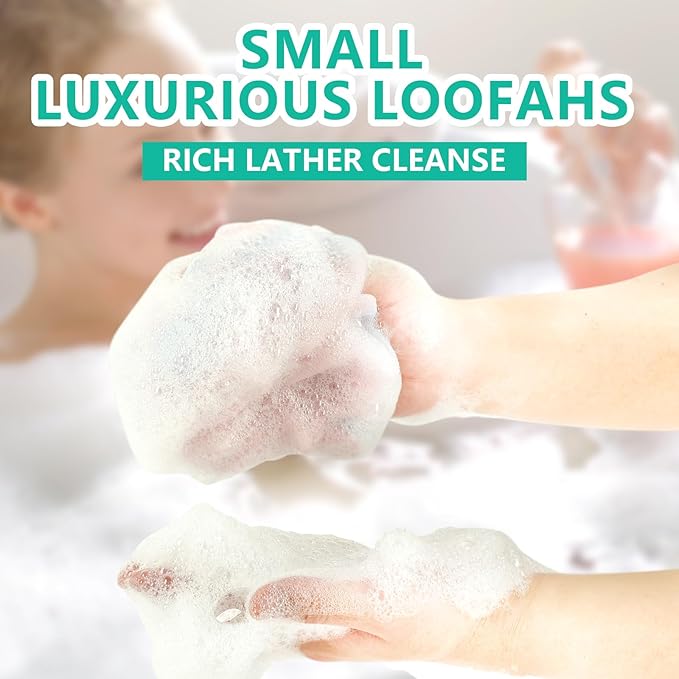 20 Pack Mini Shower Loofah Bath Sponge 20G, Soft Travel Size Nylon Mesh Puff for Body Wash, Loofah Shower Exfoliating Scrubber Pouf for Women and Men, Full Cleanse, Beauty Bathing Accessories