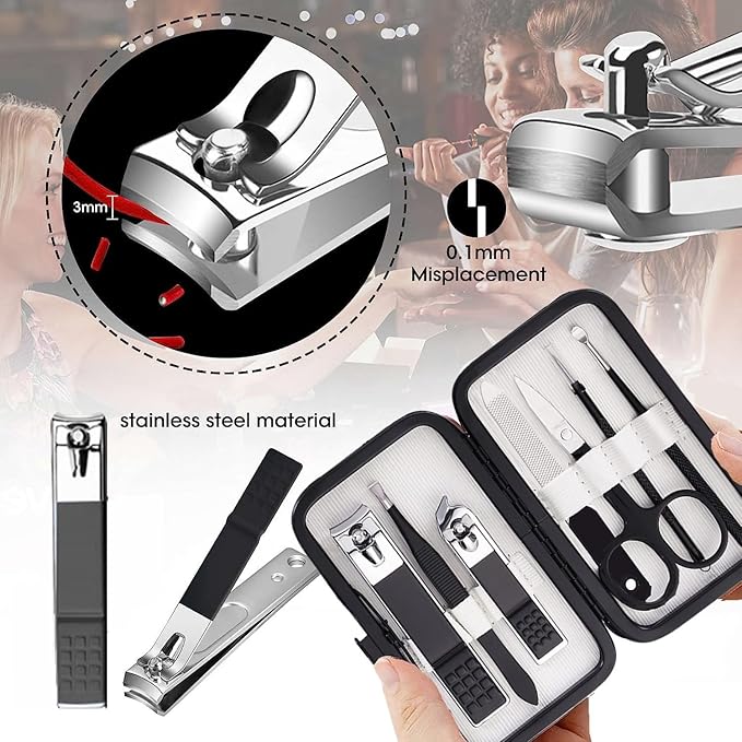 Stocking Stuffers for Men Women Nail Clipper Set Manicure Set Manicure Kit with Case Toe Finger Nail Clippers Personal Care Tools Travel Nail Clipper Kit Grooming Kit Christmas Gifts for Men Women