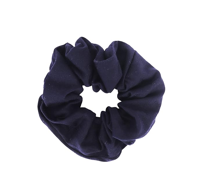 Jumbo Cotton Scrunchie Hair Tie - Navy