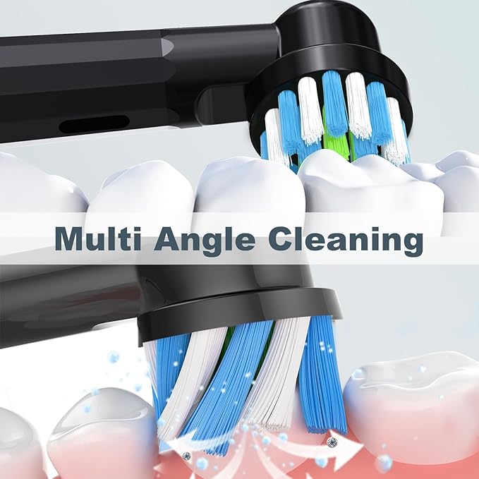 Replacement Toothbrush Heads Compatible with Oral B Braun Pro 1000/Genius X/Smart 1500, Brush Heads Refill Compatible with Oral B for Teeth and Gums Care (12 Black)