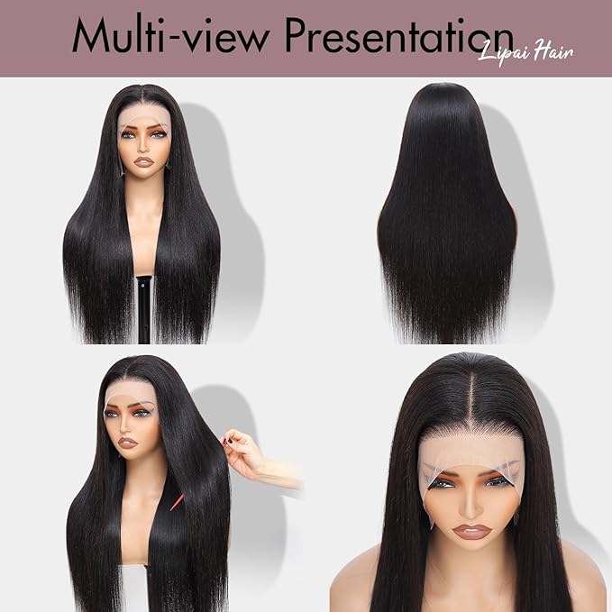 30 Inch Lace Front Wig Human Hair 13x4 HD Lace Front Wigs for Black Women - 220% Density, Pre-Plucked Natural Hairline & Glueless Design for Effortless Style
