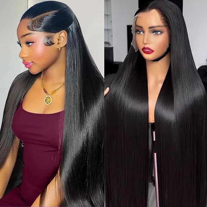 13x6 lace Front Wigs Human Hair Pre Plucked 28inch Straight Wigs Human Hair 100 Percent Human Hair Wigs for Women Glueless Wigs Human Hair Natural Color
