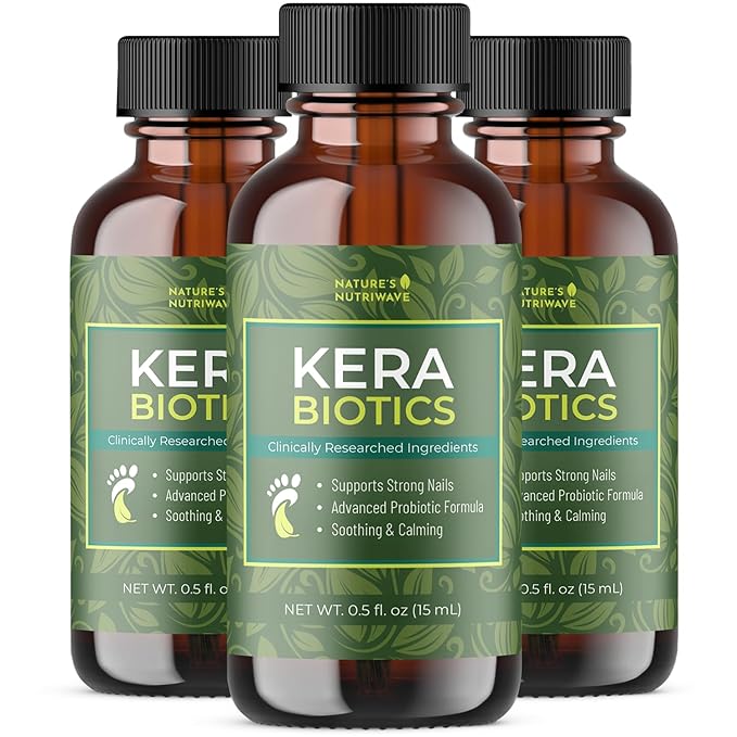 KeraBiotics – Daily Foot & Nail Support with Probiotics and Plant Extracts – Topical Formula with Aloe, Cucumber & Peptides – Non-GMO, Gentle & Easy to Use – 15ml, 3 Month Supply