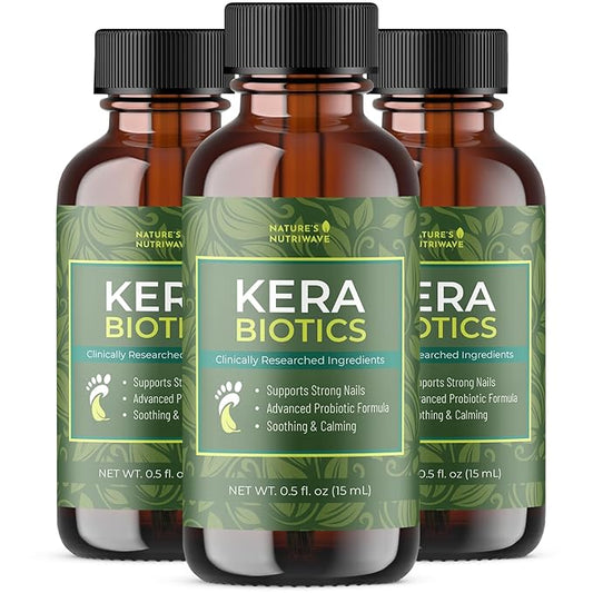 KeraBiotics – Daily Foot & Nail Support with Probiotics and Plant Extracts – Topical Formula with Aloe, Cucumber & Peptides – Non-GMO, Gentle & Easy to Use – 15ml, 3 Month Supply