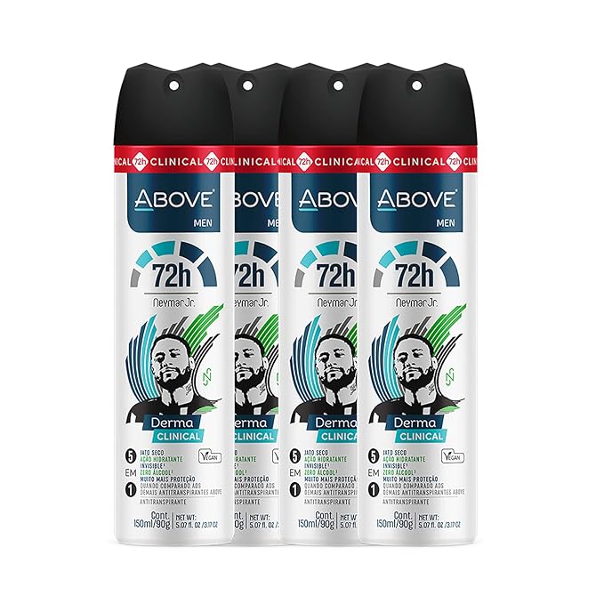 ABOVE Neymar Jr - 72H Antiperspirant Spray Deodorant for Men 5.07 Fl Oz | Aluminum-Free | Fresh Mist, No Stain & Alcohol, Long-Lasting Men's Deodorant Spray | Roses and Tuberoses Fragrance