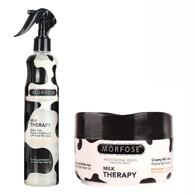 Morfose Milk Therapy Deep Conditioner and Hair Mask Set - Intense Treatment for Dry, Damaged Hair - Hair Moisturizer and Botox Effect