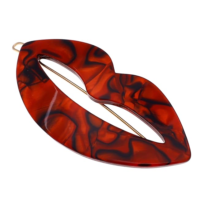 Camila Paris CP2972 French Hair Barrette Clip for Girls, Small Handmade Kiss Red, Strong Hold Grip Hair Clips for Women, No Slip and Durable Styling Girls Hair Accessories, Made in France