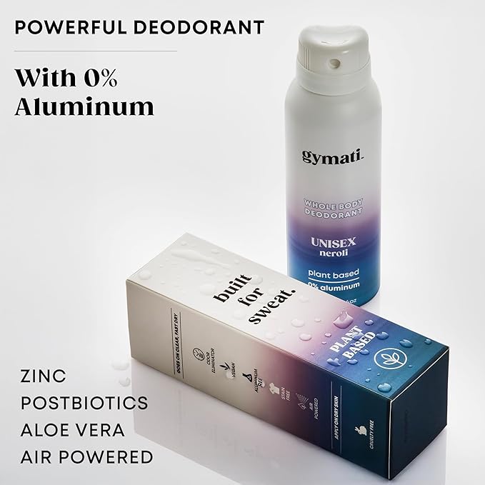 Gymati Fitness Body Deodorant Spray Aluminum Free For Men & Women