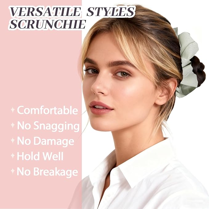 5Pcs Satin Scrunchies for Women, Softer Than Silk Scrunchies, Fashion No Crease Hair Ties for Thin Thick Hair,Soft Hair Bands No Damage for Girls, Ideal Gifts for Women (Set 5)