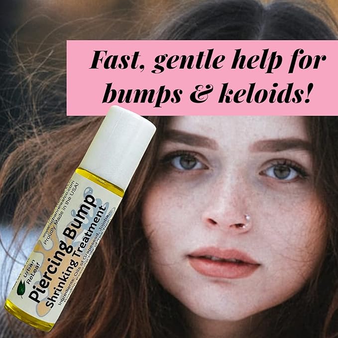 Urban ReLeaf Piercing Bump Shrinking Treatment ! Gentle, Effective Aftercare. Easy Roller-Ball Applicator. 100% Natural with Essential Oils. Help Scars, Nodules, Cartilage, Nose, Ear Spots