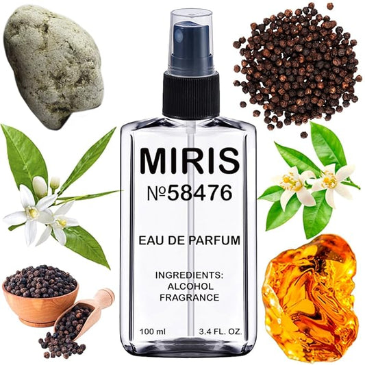 MIRIS No. 58476, Inspired by Black Pepper & Amber, Neroli, Long-Lasting Unisex Eau de Parfum for Women & Men, Spray 3.4 Fl Oz / 100 ml