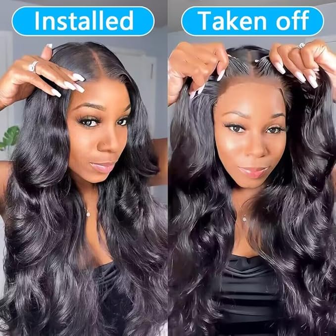 Wear and Go Glueless Wigs Human Hair Pre Plucked Pre Cut 7x5 HD Lace Body Wave Lace Front Wigs Human Hair 180% Density Put on and Go Glueless Wig Human Hair for Black Women 20 Inch