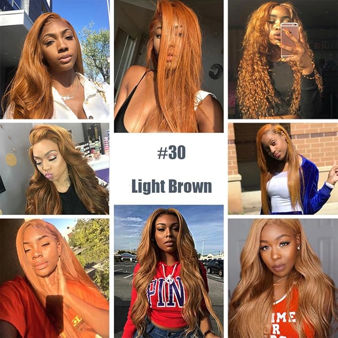 26 Inch #30 Brown Clip in Hair Extensions - Real Remy Human Hair, 120g 7pcs, Brown Human Hair Extensions Clip ins for Women