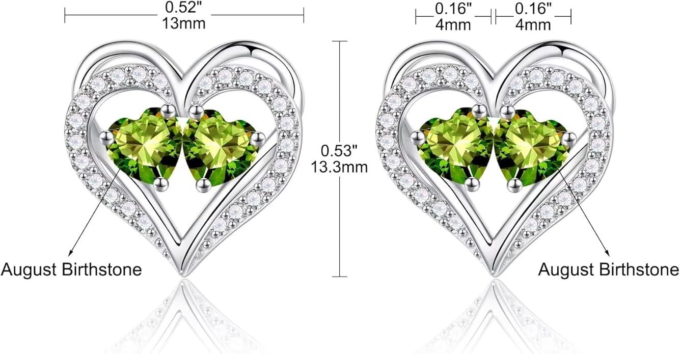 Iefil Christmas Gifts for Women Wife - 925 Sterling Silver Birthstone Earrings, Anniversary Birthday Gifts for Women Wife Girlfriend Mom