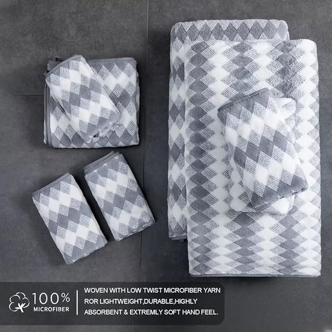 Gray Hand Towels Set 2 Pack-16“x31” Ultra Soft Microfibers Bathroom Towel Set Highly Absorbent Quick Dry Luxury Premium Towel Lightweight Cozy Durable Hand Towel Collection Hotel Spa Gym Kitchen