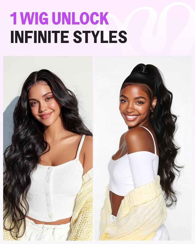 Megalook 13x4 HD Lace Front Wigs Human Hair 210 Density Body Wave Lace Front Wigs Human Hair Preplucked Natural Hairline Prebleached Knots Lace Front Wig for Black Women 12A Frontal Wigs 20 Inch