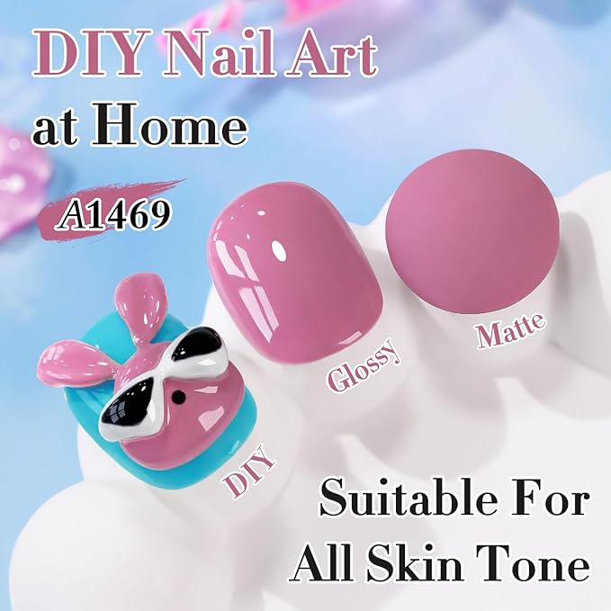 Double Rhythm 0.50 OZ Gel Polish Hema Free Same Color Same Bottle Golden Round Translucent Neutral Natural Milky 15 ML Jelly UV Polish Art DIY at Home (Milky Purple-C1469)