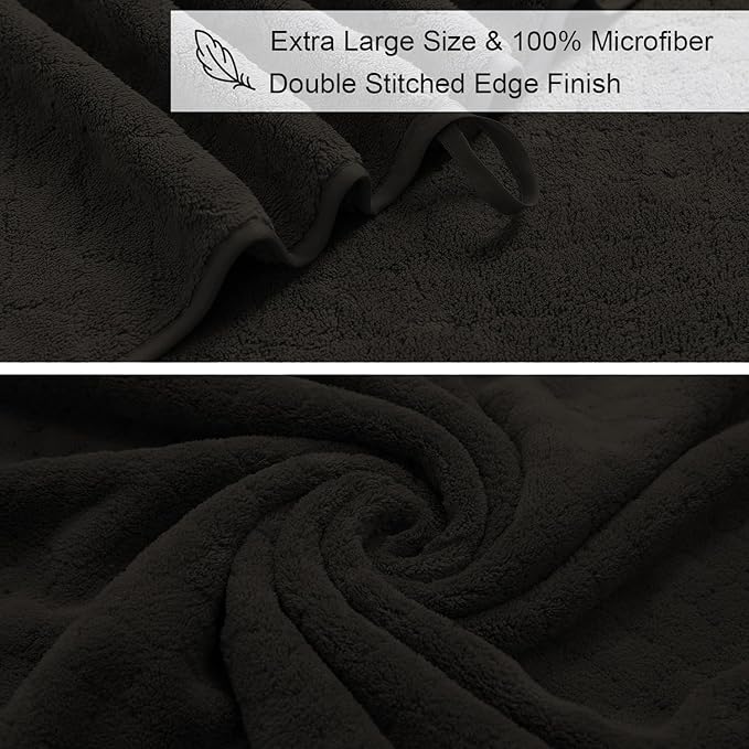 Ycosy Extra Large Bath Towels Set 35x70 Inches - Luxury 600 GSM Oversized Bath Sheet Towel,Ultra Soft Microfiber - Quick Dry,Highly Absorbent Shower Towels Spa Hotel Bathroom Towel Set (4-Pack,Brown)