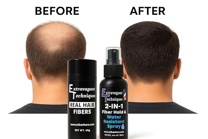Hair Fiber Combo Set for Thinning Hair, 40g Fiber, 2-in-1 Spray with Applicator