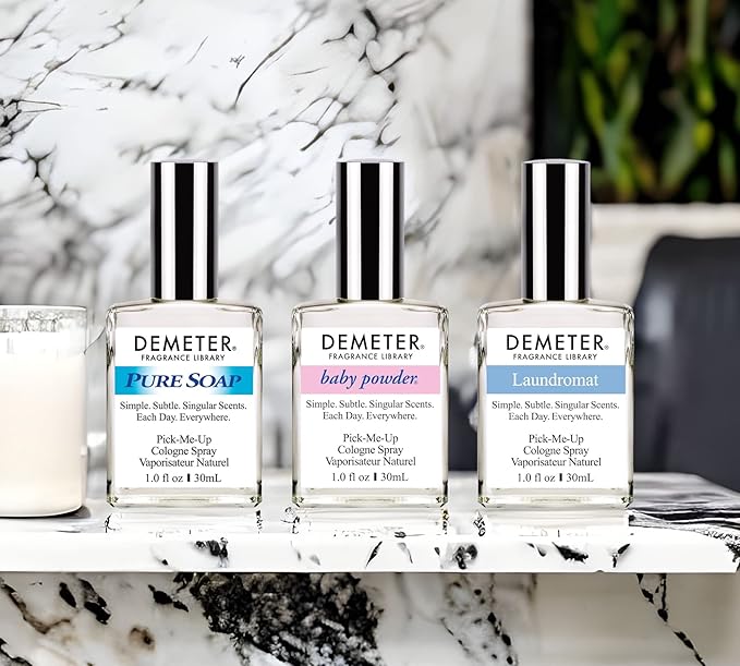 DEMETER Fresh And Clean Collection, Set of 3 Unique Perfumes For Women, Baby Powder, Pure Soap, Laundromat, 1 Oz Each