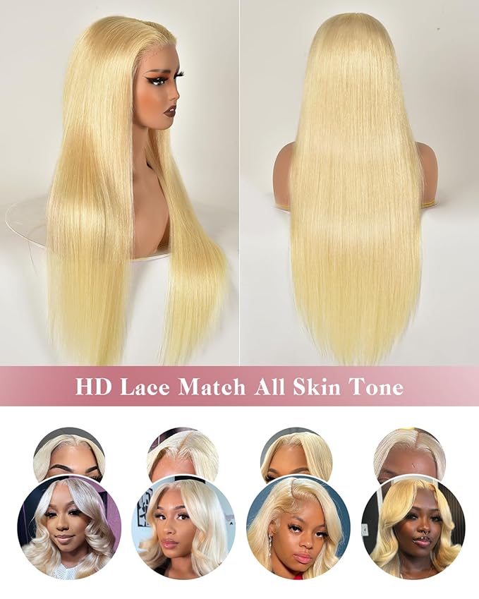 30 Inch Wear And Go Glueless 613 9x6 HD lace front wig Human Hair Pre Plucked Pre Cut For Beginners Human Hair 180% Density Straight Lace Front Wigs No Glue Pre Cut 3 Seconds To Wear Glueless Wig