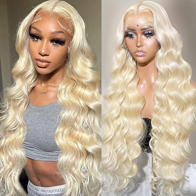 613 Lace Front Wig Human Hair Blonde Wig Human Hair 13x4 Body Wave Lace Front Wigs 180 Density 613 Body HD Lace Frontal Wig Glueless Wigs Human Hair Pre Plucked 32 inch