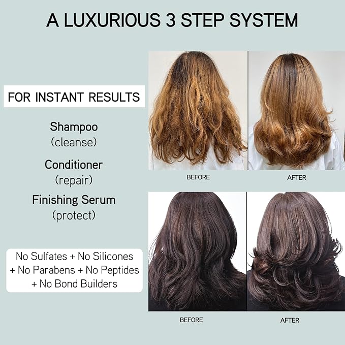 ILES FORMULA Haute Performance Shampoo and Conditioner Duo - Deep Cleanse, Detangles, Stops Hair Breakage & Transforms Damaged Hair + Color & Extension Safe (200ML Each)