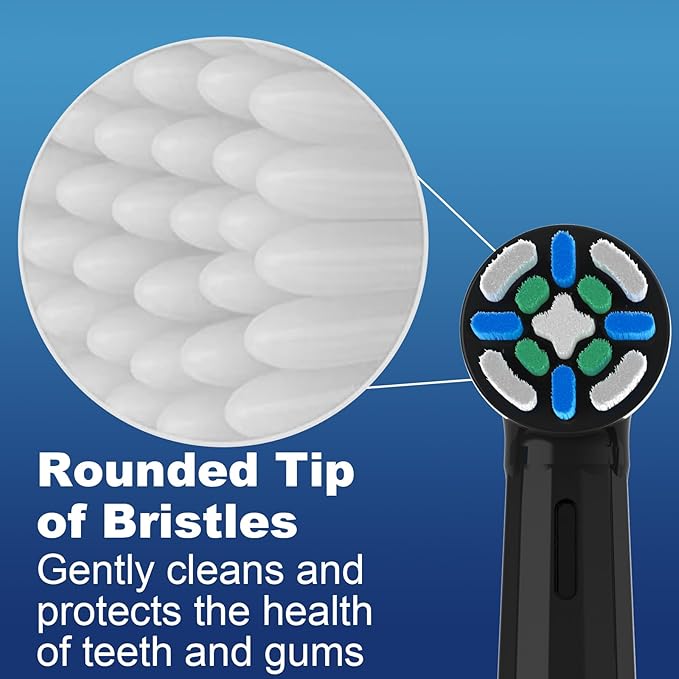 IO Replacement Heads Compatible with Oral B iO 2/3/4/5/6/7/8/9/10 Series Electric Toothbrush, Brush Heads with Medium Bristles Compatible with Oral B iO for Gentle Dental Care (6 Black)