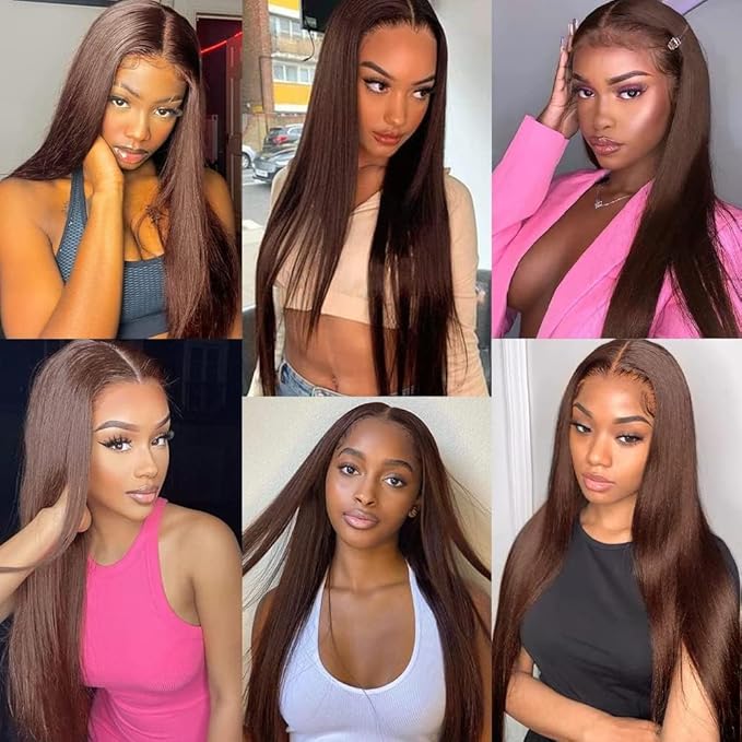 22 Inch #4 Brown Clip in Hair Extensions - Real Remy Human Hair, 120g 7pcs, Chocolate Brown Human Hair Extensions Clip ins for Women