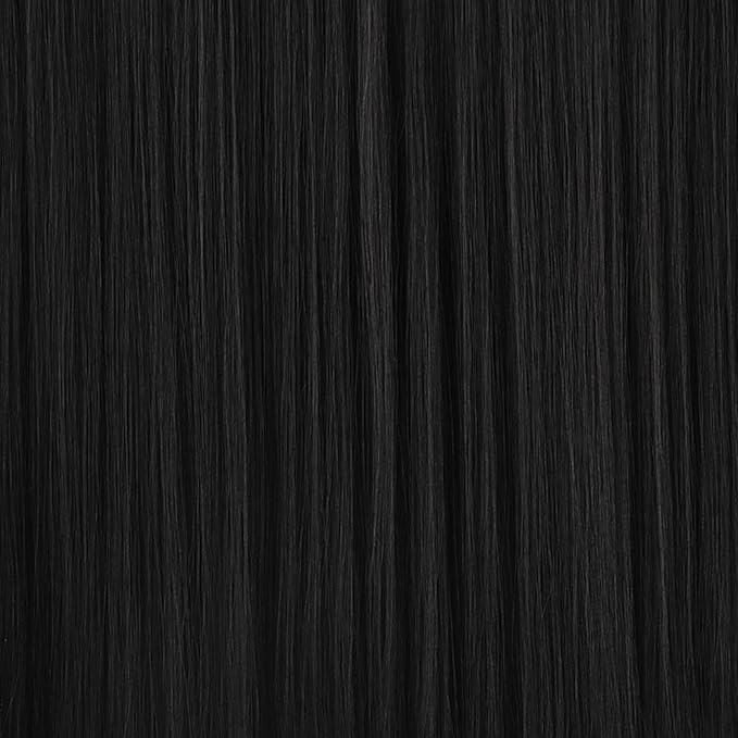 REECHO Invisible Wire Hair Extensions with Transparent Headband Adjustable Size Removable Secure Clips in Straight Secret Hairpiece for Women (12Inch(Pack of 1), Natural Black)