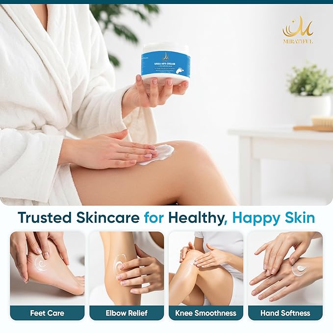 Urea Cream 40% for Feet and Hands |Intensive Moisturizer for Dry, Cracked Skin, Heels, and Calluses | Hydrating Foot Cream for Rough, Thick Skin (3.38 oz / 100g)