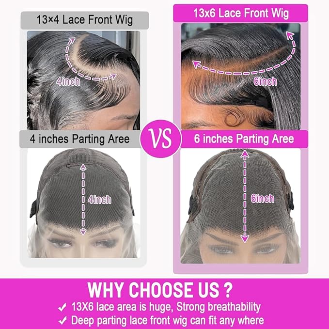 13x6 Body Wave Lace Front Wigs Human Hair Pre Plucked 200% Density HD Transparent Lace Frontal Wigs Human Hair for Women Glueless Wigs Human Hair with Baby Hair 26 Inch