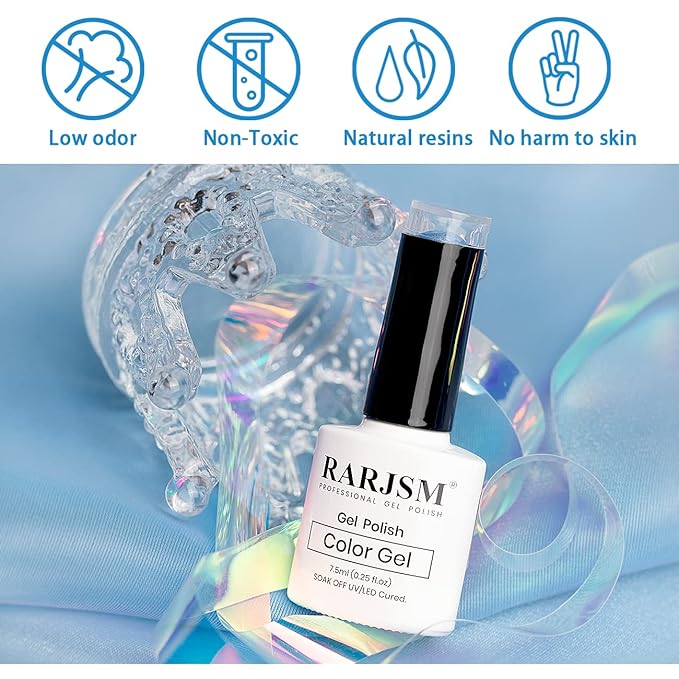 RARJSM Cat Eye Gel Nail Polish, Galaxy Chameleon Magnetic Gel Polish Blue Holographic Glitter Soak Off U V L E D DIY Manicure Art for Salon Designs and Home DIY 7.5ML/0.26fl oz