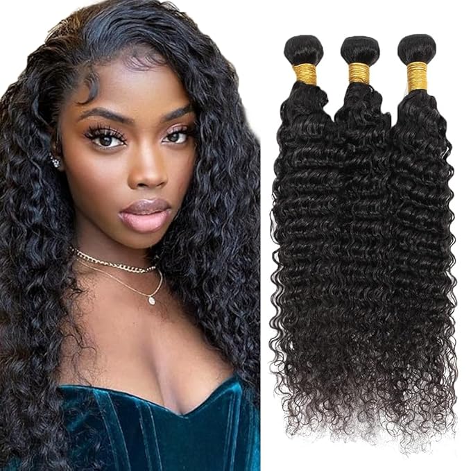Deep Wave Human Hair Bundles Wet and Wavy Bundles Human Hair Deep Wave Bundle 20 22 24 inch Grade 8A Remy Loose Wave Bundle 150g