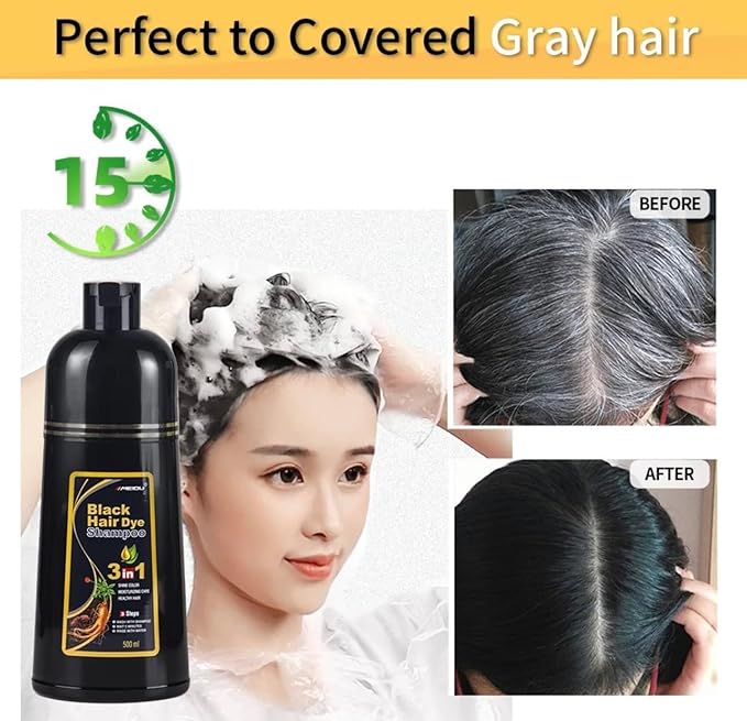 Hair Dye Color Shampoo (7 Colors Available to Choose) 500mL each (CHESTNUT BROWN, 500mL)