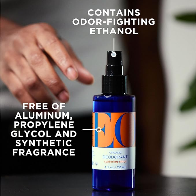 EO Organic Deodorant Spray, 4 Ounce (Pack of 3), Citrus, Organic Plant-Based, Botanical Extracts