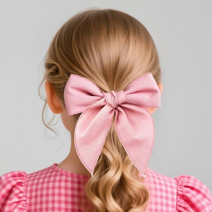 Pink Coquette Bow Hair Accessories Gift Set Includes Hair Clips,Hair Bow,Hair Ties,perfect for Christmas,Birthdays,Parties,Sleepovers & Makeovers