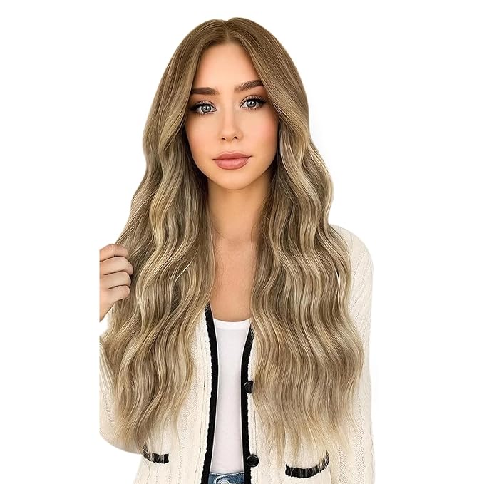 Full Shine Utip Human Hair Extensions 6/60/6 Chestnut Brown to Blonde and Brown K Tip Hair Extensions Real Human Hair 18 Inch Remy Hair 50 Grams Invisible Utips Extensions for Women