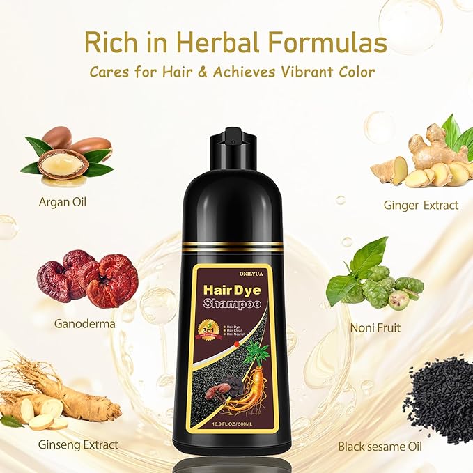 Dark Red Hair Dye Shampoo, Hair Color Shampoo for Gray Hair, Color Shampoo Hair Dye, Red Hair Dye & Champu Para Canas, Colors in Minutes, Easy to Use, 16.90 Fl Oz