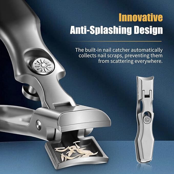 German Nail Clippers for Men, 2025 Upgraded Ultra Sharp Stainless Steel Nail Clippers for Thick Nails, The Luxurious Ultra Sharp Nail Clippers Set with Nail File for Seniors Men Women (Color)