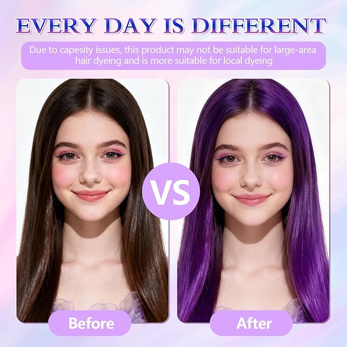 3 Pack Temporary Hair Color Spray - Purple. Blue, Pink - Washable Hair Color Spray for Kids Women Men Non-Toxic Hair Dye for Christmas Cosplay Party Concert with Hair Styling Comb Set