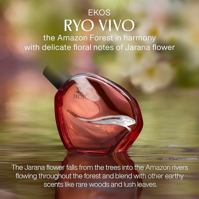 natura Ekos Ryos Vivo Eau de Toliette Aquatic Floral Unisex Fragrance 75ml - Inspired by The Amazonian Rivers - Notes of Pomelo, Orange, Orange Blossom, Rose Jarana Flower, Cedar & Copahu Balm
