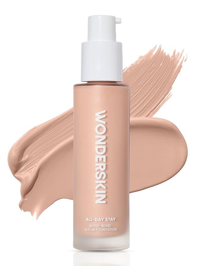 Wonderskin Hyper Bond All-Day Stay Serum Foundation – Waterproof, Transfer-Proof, 24HR Longwear Face Makeup with Niacinamide & Hyaluronic Acid – Lightweight, Natural Finish (Muse)