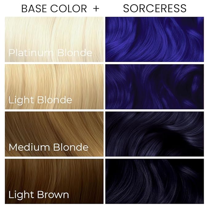 Arctic Fox Semi-Permanent Hair Color Dye, Vegan & Cruelty-Free, Conditioning, Ammonia-Free, Peroxide-Free, Midnight Blue, Sorceress, 5.6 fl oz
