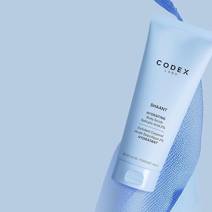 Codex Labs Shaant Hydrating Acne Body Scrub - Oil Control Exfoliator - For Acne Prone Skin, All Skin Types - With 2% Salicylic Acid, White Birch Bark - Cruelty-Free, Vegan Skincare (100g)