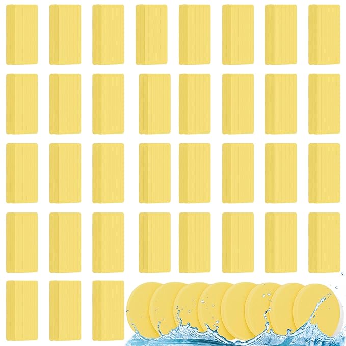 Mifoci 960 Pieces Yellow Compressed Facial Sponges for Estheticians, Makeup Removal Sponge Pads for Women Spa Exfoliating Face